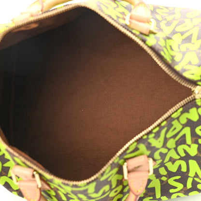 Louis Vuitton Monogram Graffiti Speedy 30 Green 5 of 10