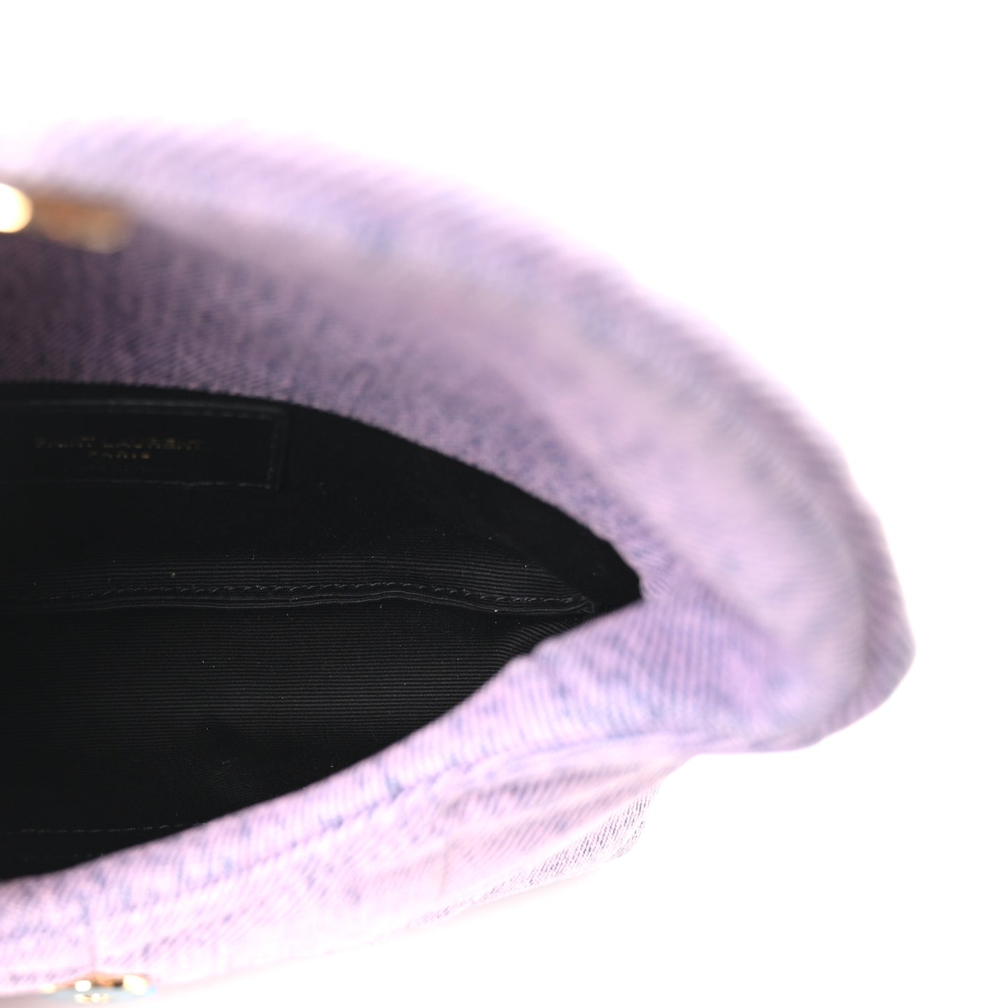 Denim Quilted Loulou Puffer Monogram Pouch Clutch Bleached Lilac