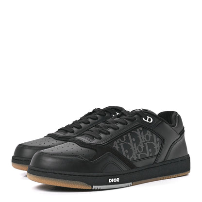 Christian Dior Smooth Calfskin Oblique Galaxy Mens B27 Low Top Sneakers 43 Black Beige 3 of 8