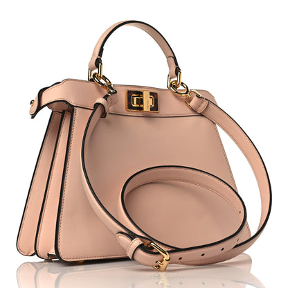 Fendi Vitello Seta Shiny Nappa Plexiglass Small Peekaboo I SEE U Satchel Light Rose 3 of 9