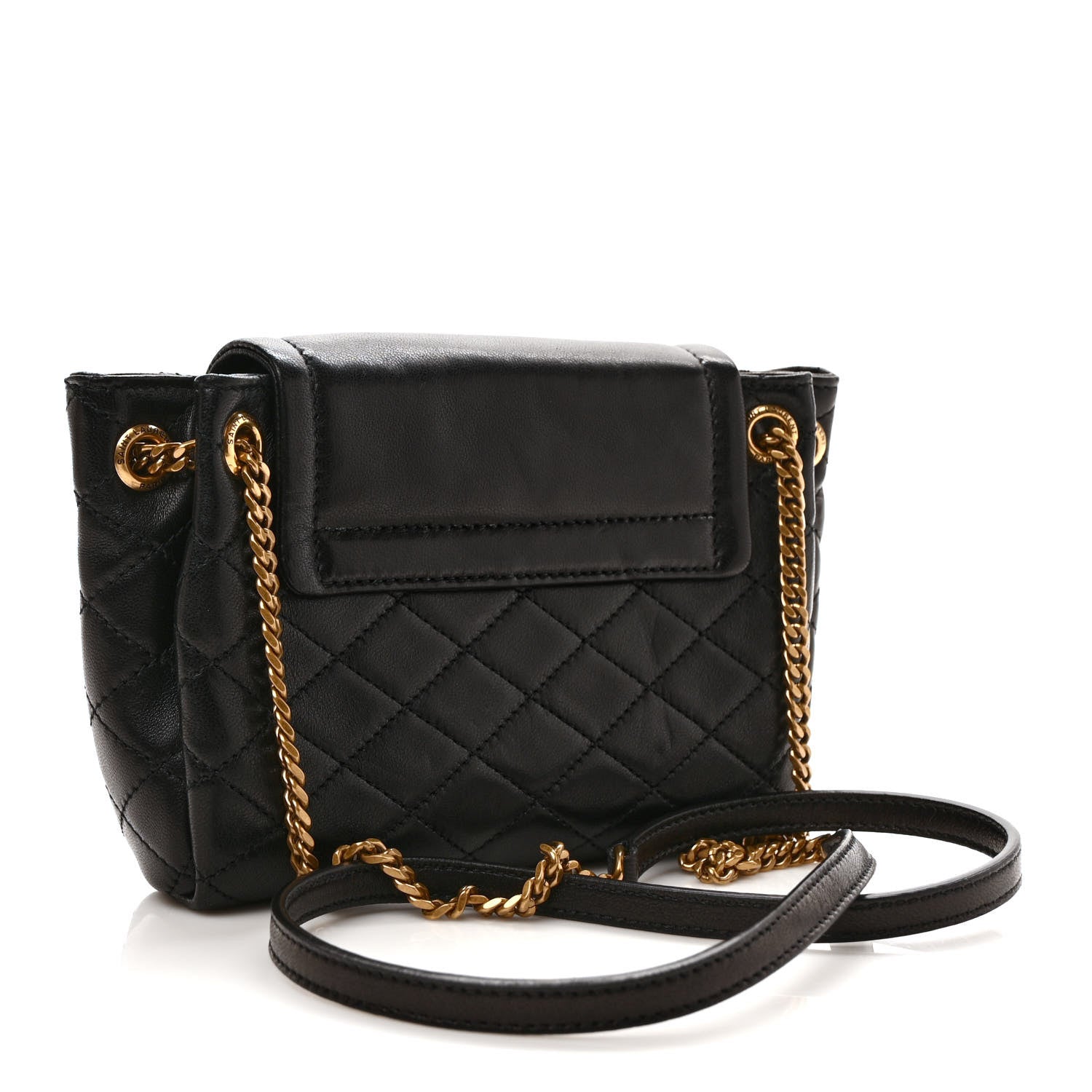 Saint Laurent Lambskin Quilted Monogram Mini Nolita Black 3 of 9