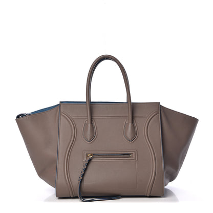 Celine Supple Calfskin Medium Phantom Luggage Khaki Cobalt Trim 1 of 11