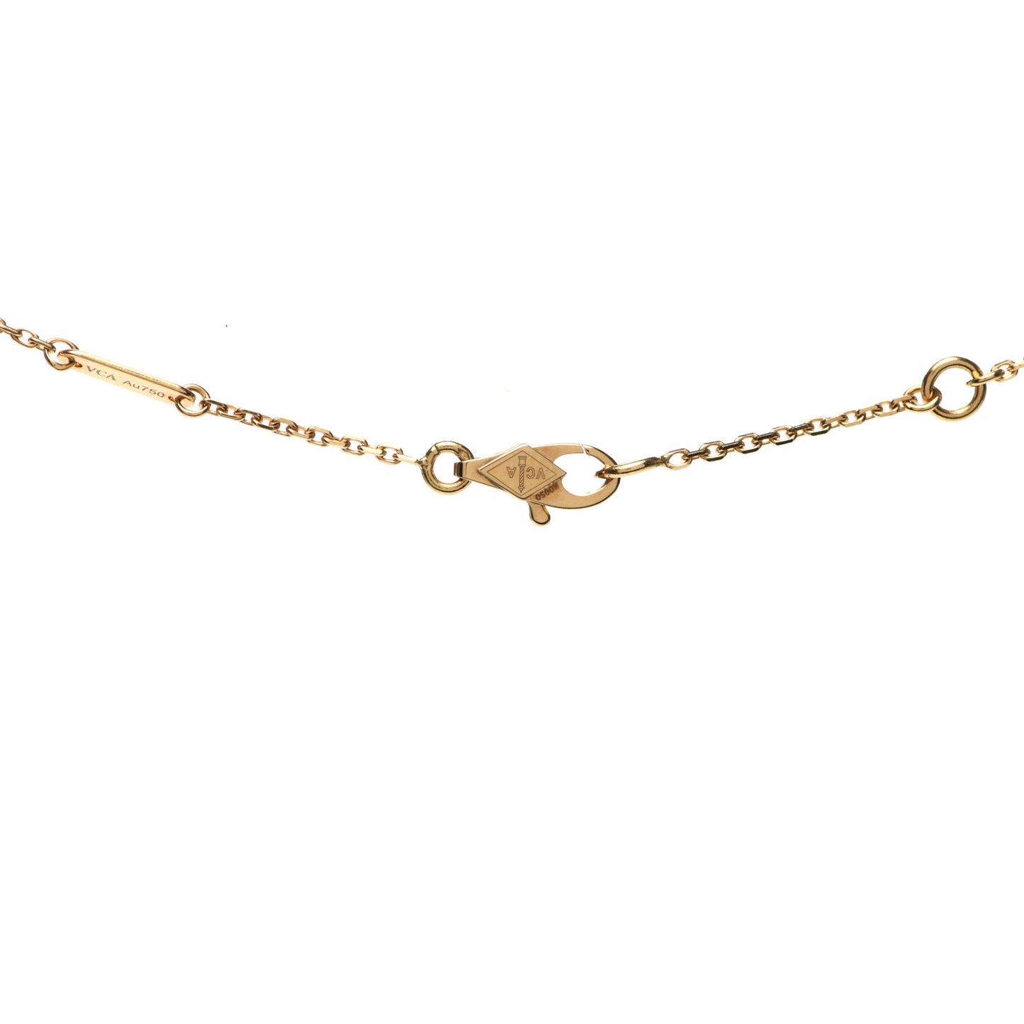 18K Yellow Gold Mother of Pearl Sweet Alhambra Butterfly Pendant Necklace
