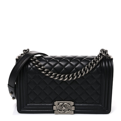 Chanel Lambskin Quilted Medium Boy Flap Black 1 of 11