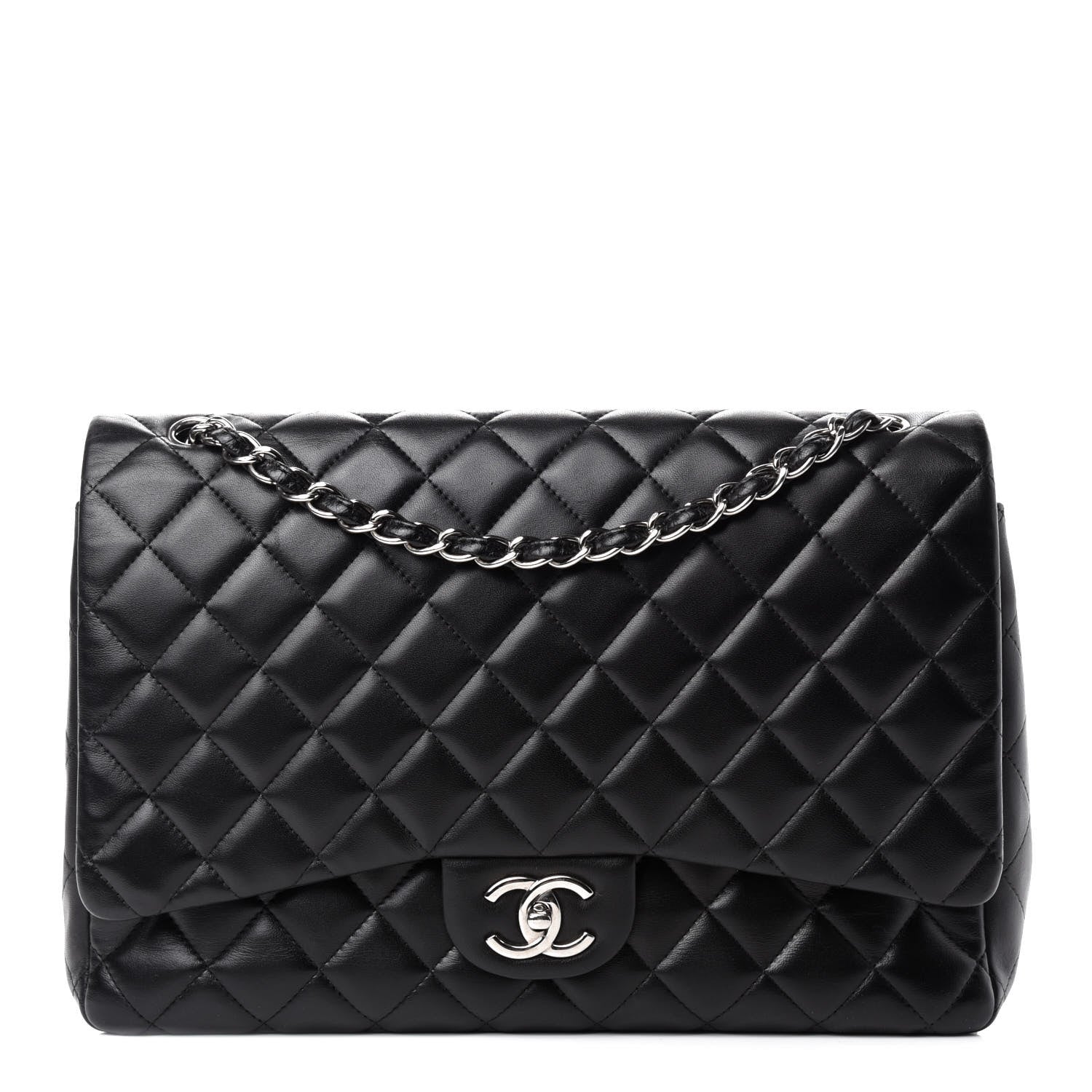 Chanel Lambskin Quilted Maxi Double Flap Black 1 of 16