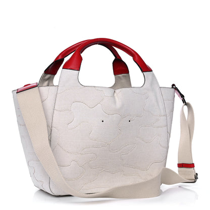 Valentino Garavani Canvas Atelier 07 Camouflage Edition Medium Tote Bag Naturale 4 of 17