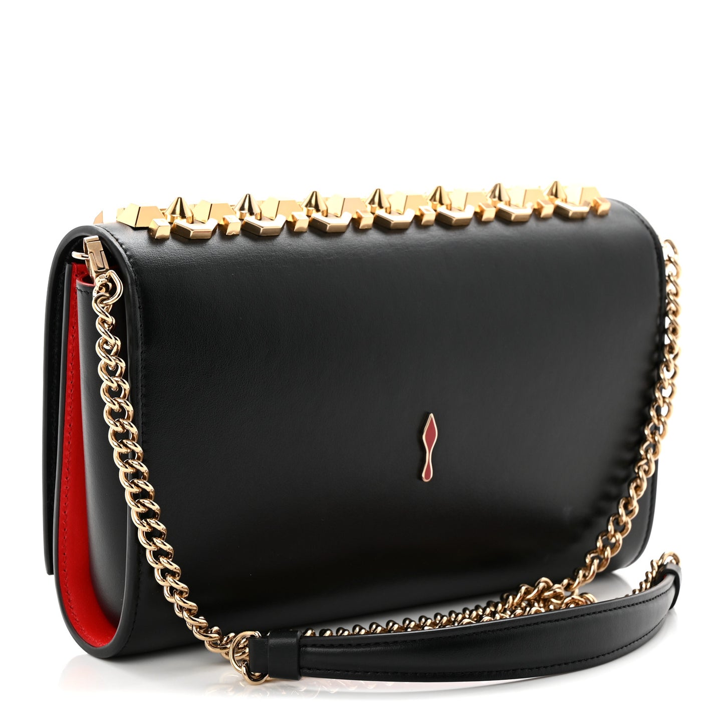 Calfskin Spikes Empire Paloma Clutch Black