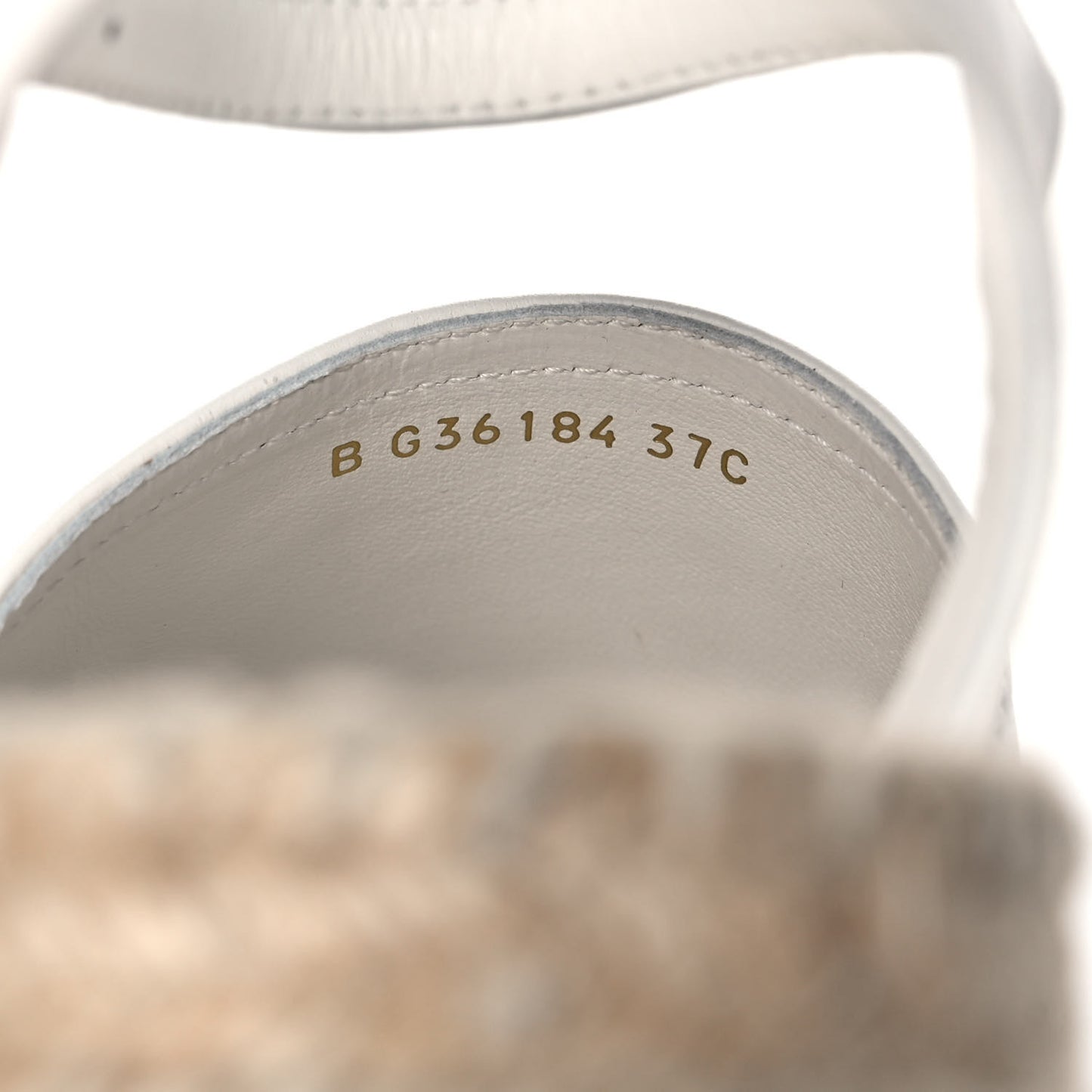 Lambskin Cap Toe CC Espadrille Sandals 37 White Black