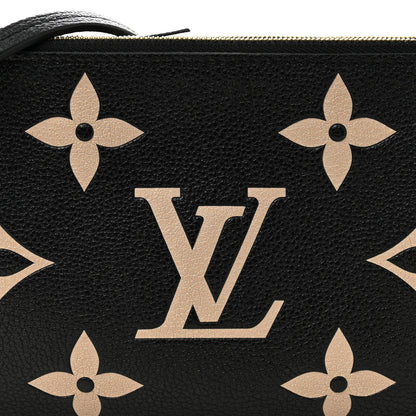 Louis Vuitton Empreinte Monogram Giant Double Zip Pochette Black Cream 8 of 10