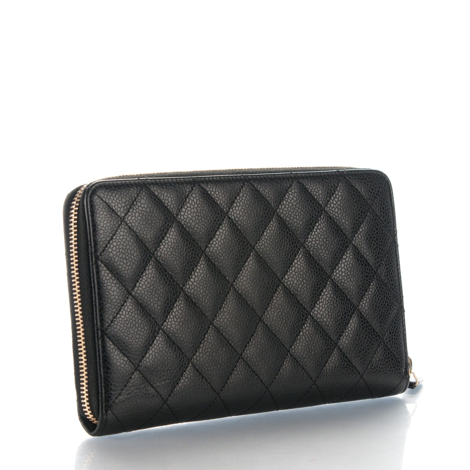 Chanel Caviar Quilted Large Zip Around Organizer Wallet Black 3 of 8
