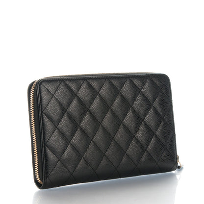 Chanel Caviar Quilted Large Zip Around Organizer Wallet Black 3 of 8
