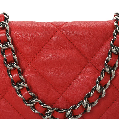 Chanel Washed Lambskin Quilted Medium Chain Around Messenger Red 8 of 10
