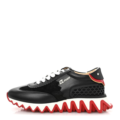 Christian Louboutin Calfskin Suede Patent Womens Loubishark Sneakers 39.5 Black Loubi 1 of 10