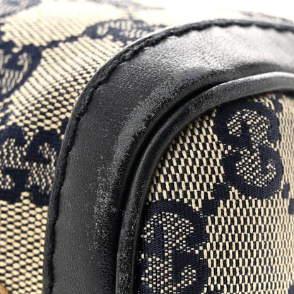 Gucci Monogram Selleria Calfskin Vintage Web Medium Boston Beige Blue 13 of 16