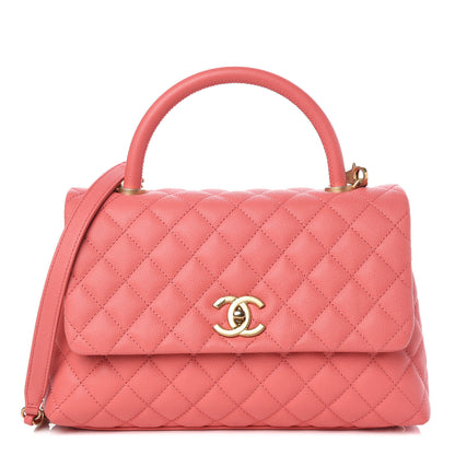 Chanel Caviar Quilted Small Coco Handle Flap Pink 1 of 10