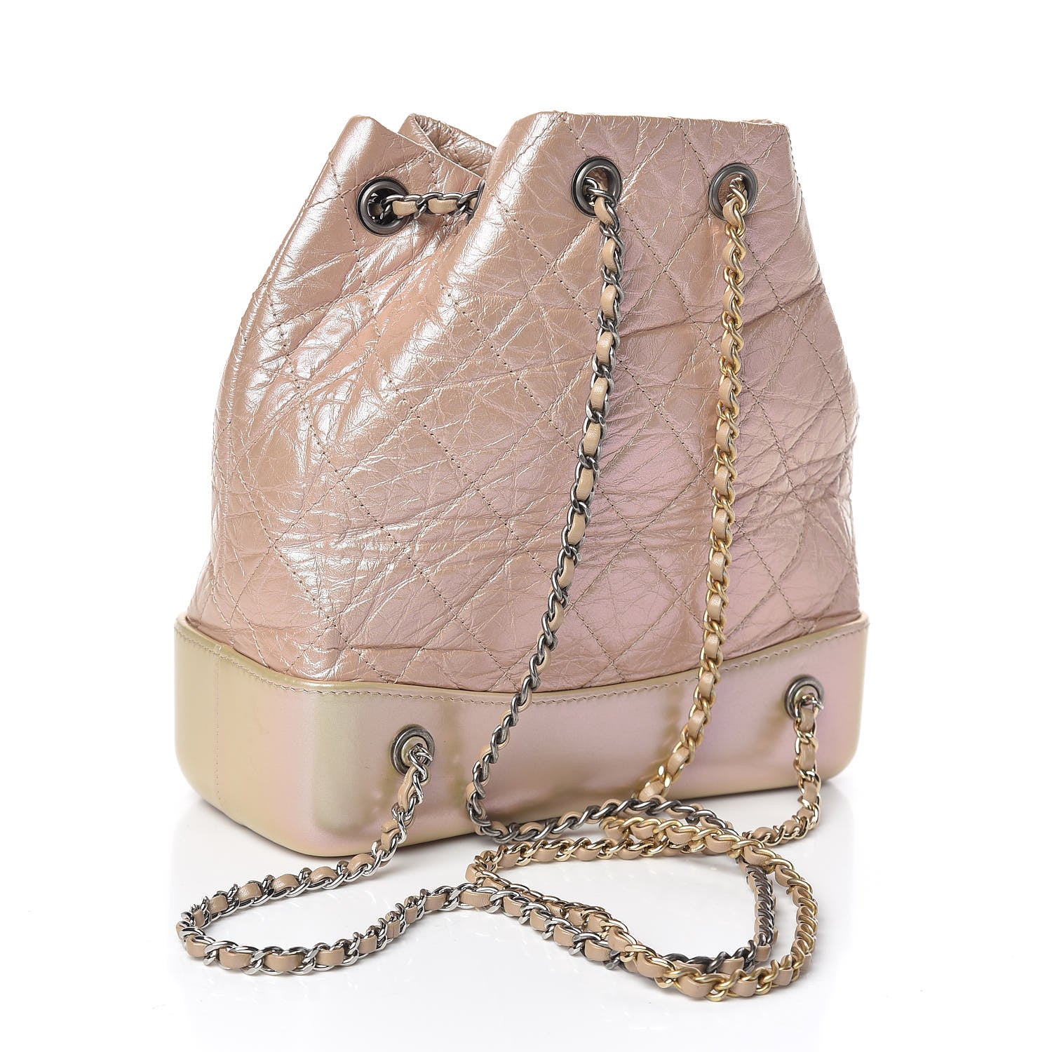 Chanel Iridescent Lambskin Calfskin Small Quilted Gabrielle Backpack Light Pink 3 of 10