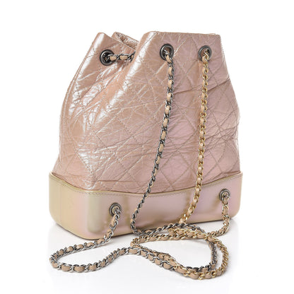 Chanel Iridescent Lambskin Calfskin Small Quilted Gabrielle Backpack Light Pink 3 of 10