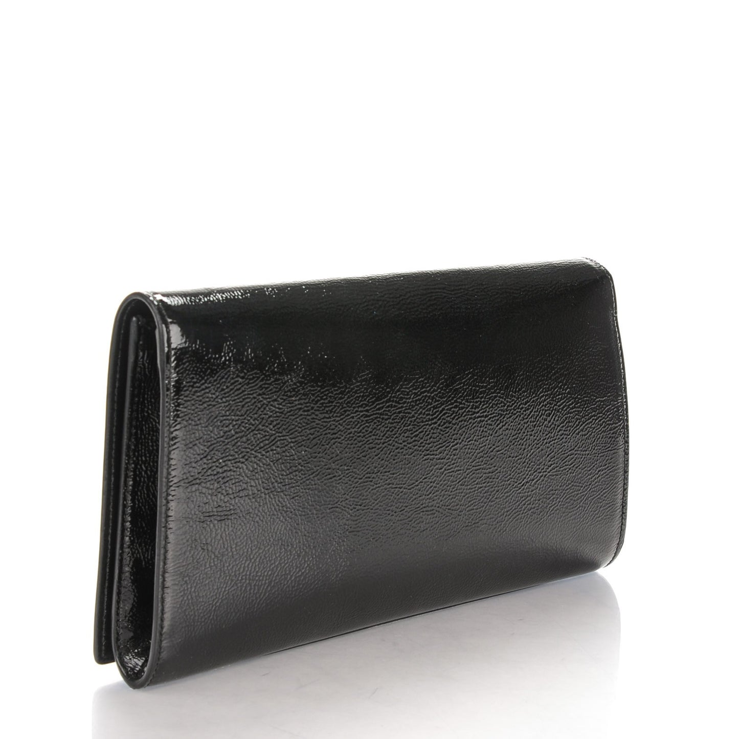 Textured Patent Monogram Large Belle De Jour Clutch Black