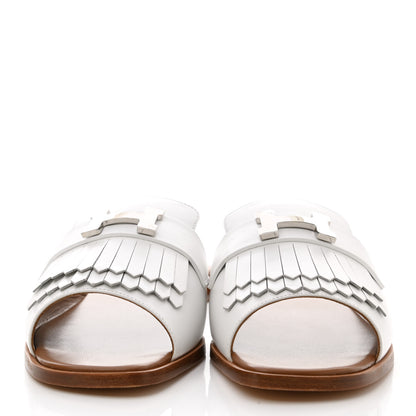 Hermes Calfskin Auteuil Sandals 40 White 2 of 8