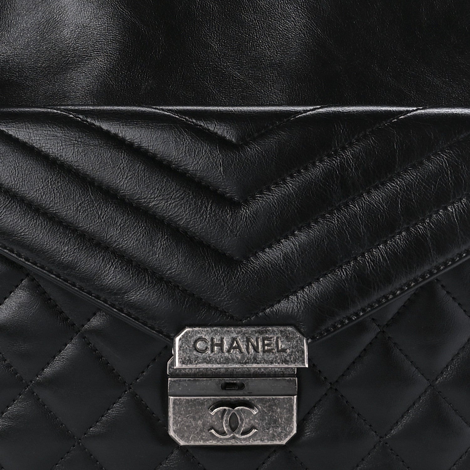 Chanel Aged Calfskin Quilted Mad About Quilting Hobo Black 8 of 9