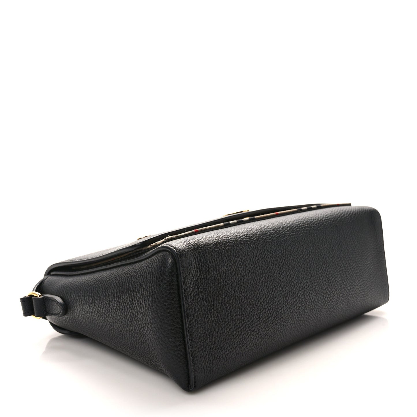 Grainy Calfskin Vintage Check Note Crossbody Bag Black