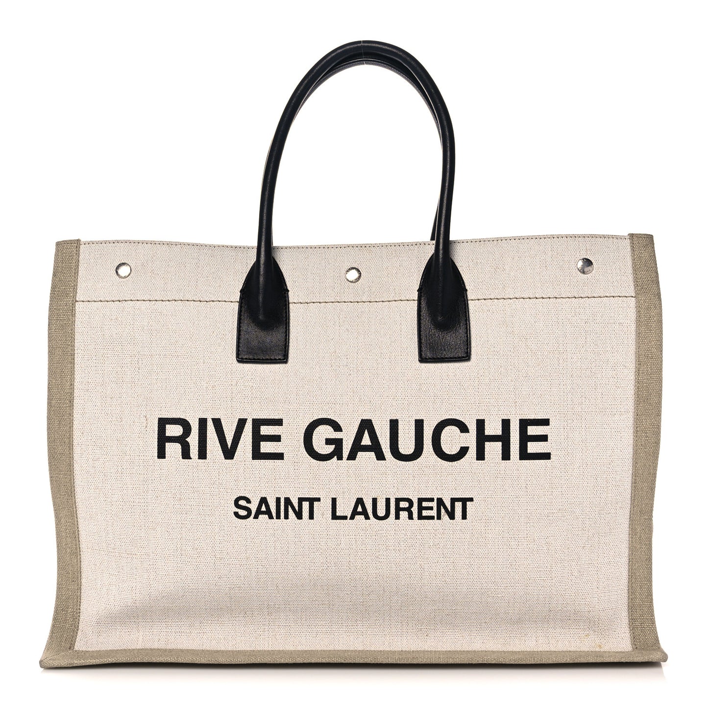 Linen Calfskin Rive Gauche Tote Optic White