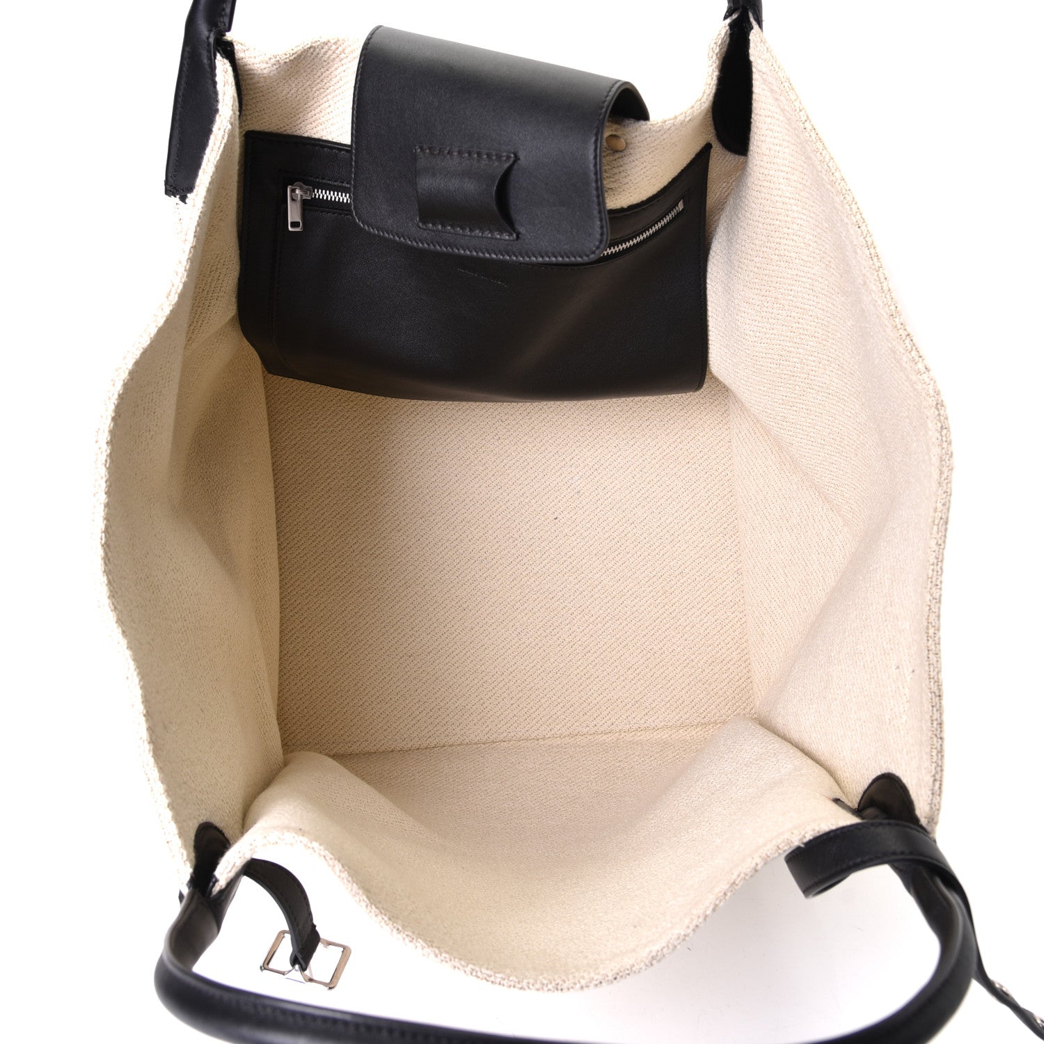 Celine Textured Canvas Smooth Calfskin Medium Big Bag Natural 4 of 6