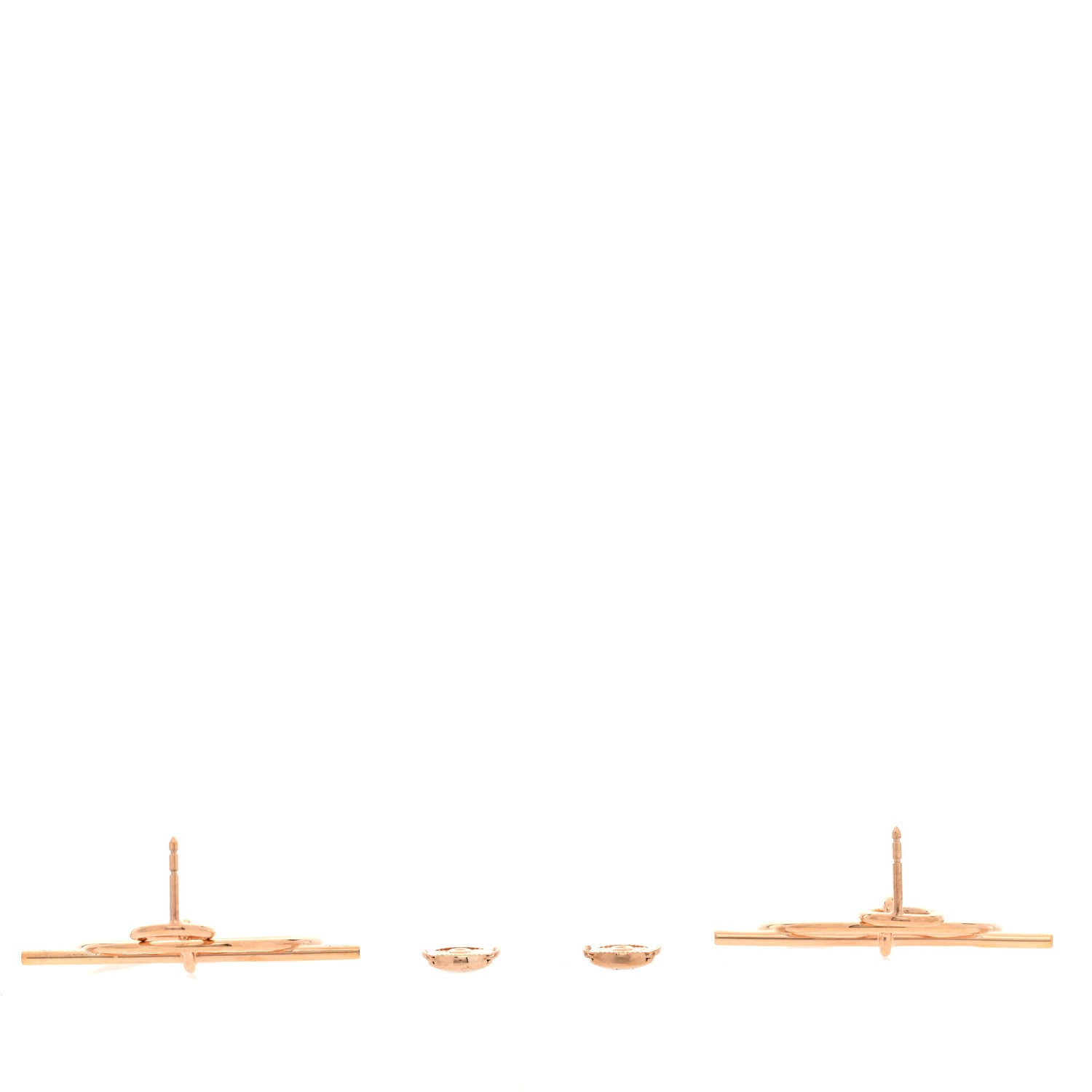 Hermes 18K Rose Gold PM Loop Earrings 3 of 5