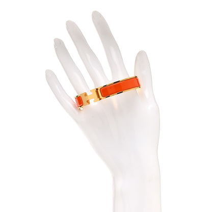 Hermes Enamel Narrow Clic Clac H Bracelet PM Orange 2 of 6