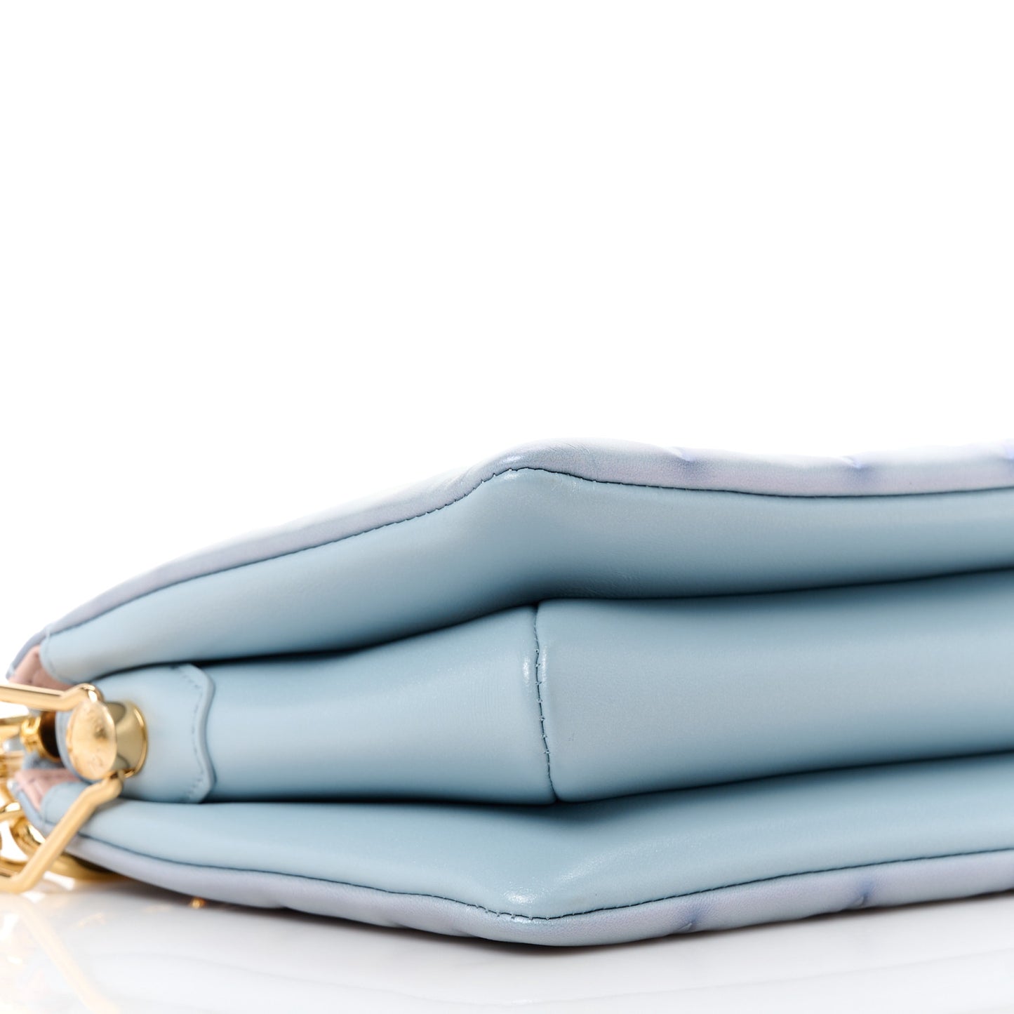 LOUIS VUITTON Metallic Lambskin Embossed Monogram Coussin BB Blue