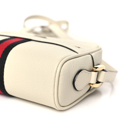 Gucci Textured Dollar Calfskin Web Mini Ophidia Shoulder Bag Mystic White 9 of 10