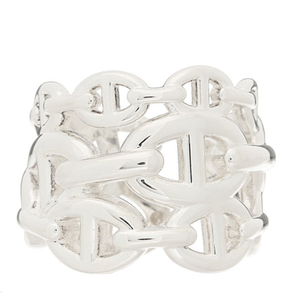 Hermes Sterling Silver GM Chaine d'Ancre Enchainee Band Ring 55 7.25 1 of 5