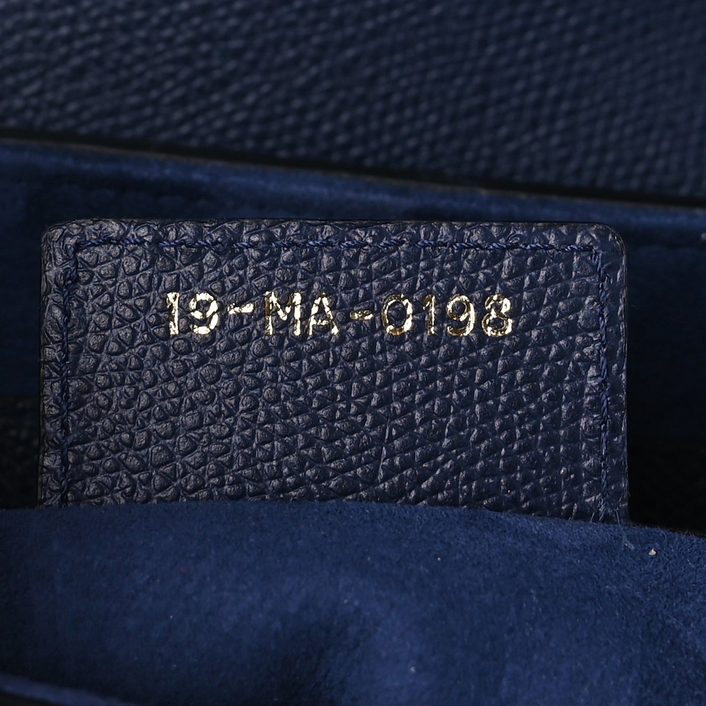 CHRISTIAN DIOR Grained Calfskin Saddle Bag Indigo Blue