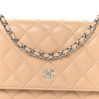 Chanel Caviar Quilted Wallet On Chain WOC Beige 8 of 11