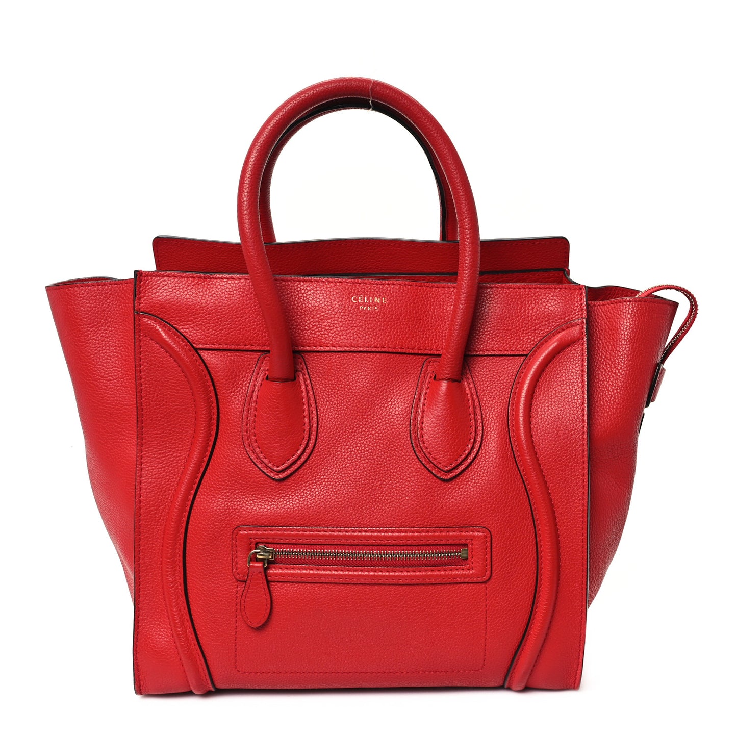 Drummed Calfskin Mini Luggage Coquelicot