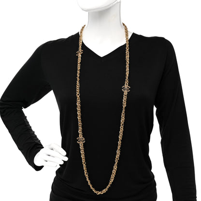 Chanel CC Long Necklace Black Gold 2 of 6