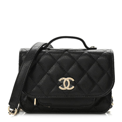 Chanel Caviar Quilted Business Affinity Clutch With Chain Black 1 of 12