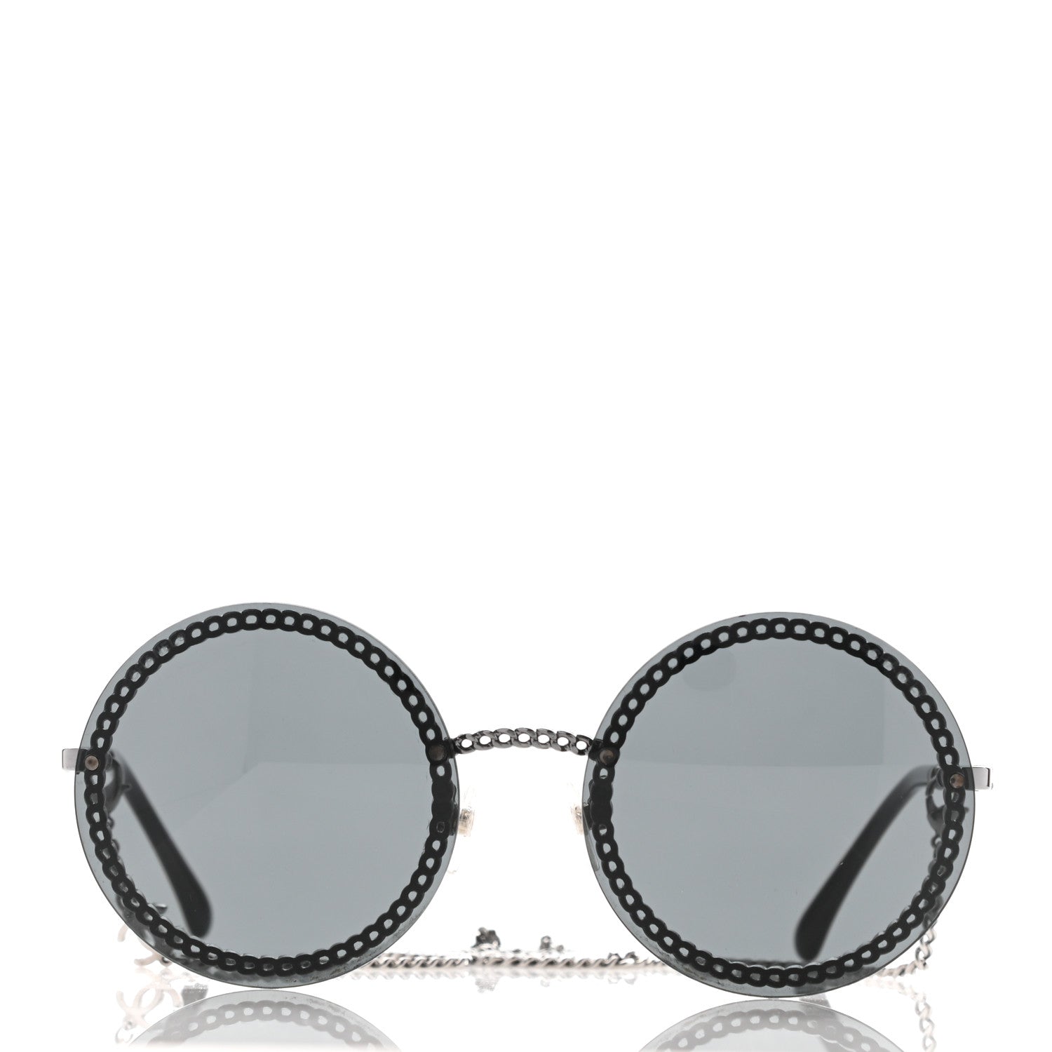 Chanel Round Chain Sunglasses 4245 Black 2 of 7