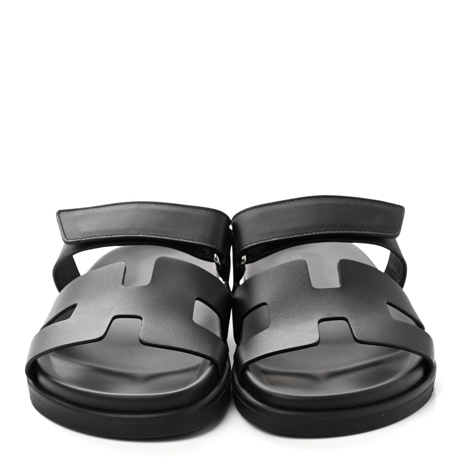 Hermes Calfskin Womens Chypre Sandals 39 Black 2 of 9