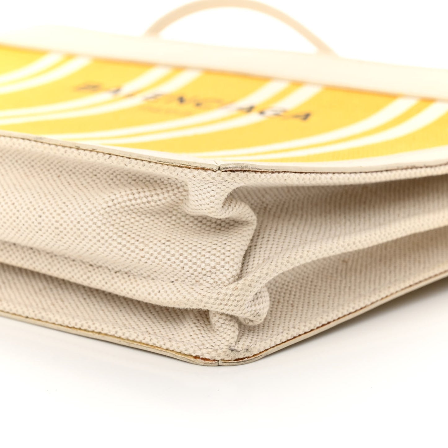 Cotton Canvas Striped Pochette Crossbody Bag Yellow
