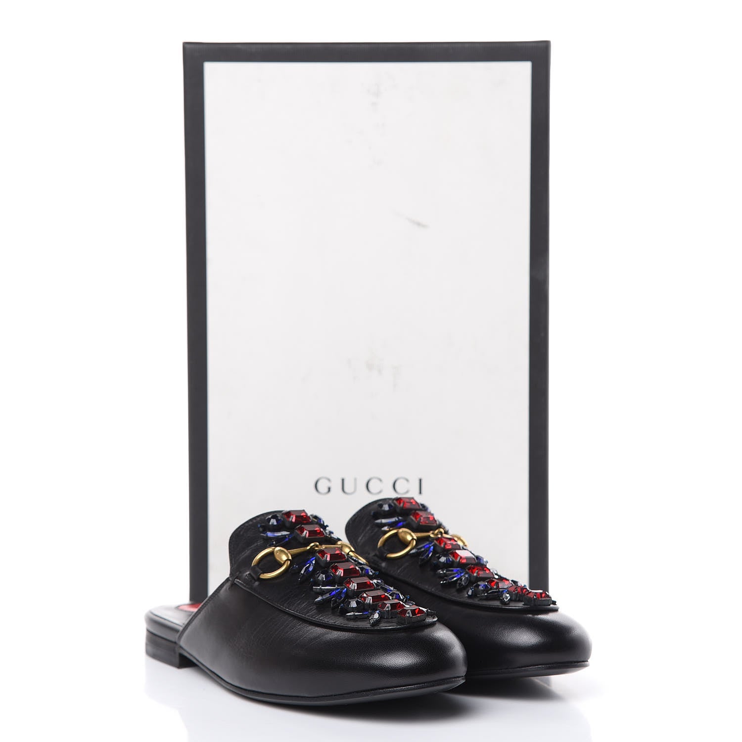 Gucci Malaga Kid Crystal Embroidered Womens Princetown Slippers 36.5 Black 10 of 10