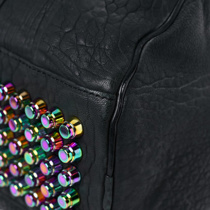 Alexander Wang Pebbled Lambskin Rocco Matte Black Iridescent Hardware 10 of 13