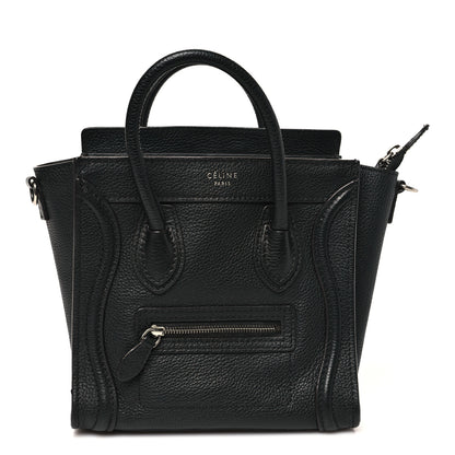 Celine Pebbled Calfskin Nano Luggage Black 1 of 9