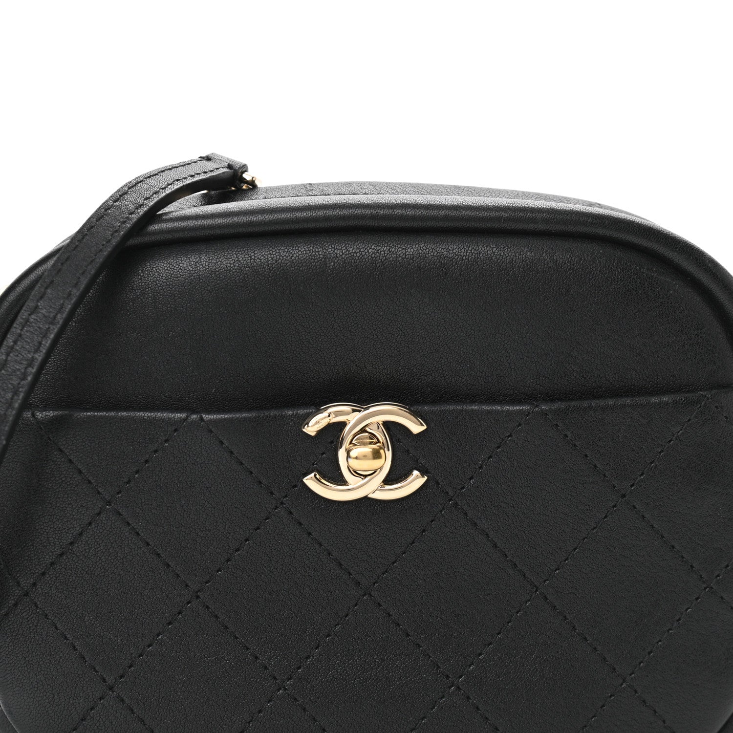 Chanel Goatskin Quilted Small Casual Trip Camera Case Black 8 of 11
