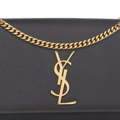 Saint Laurent Grain De Poudre Medium Classic Monogram Kate Satchel Dark Tea 8 of 8