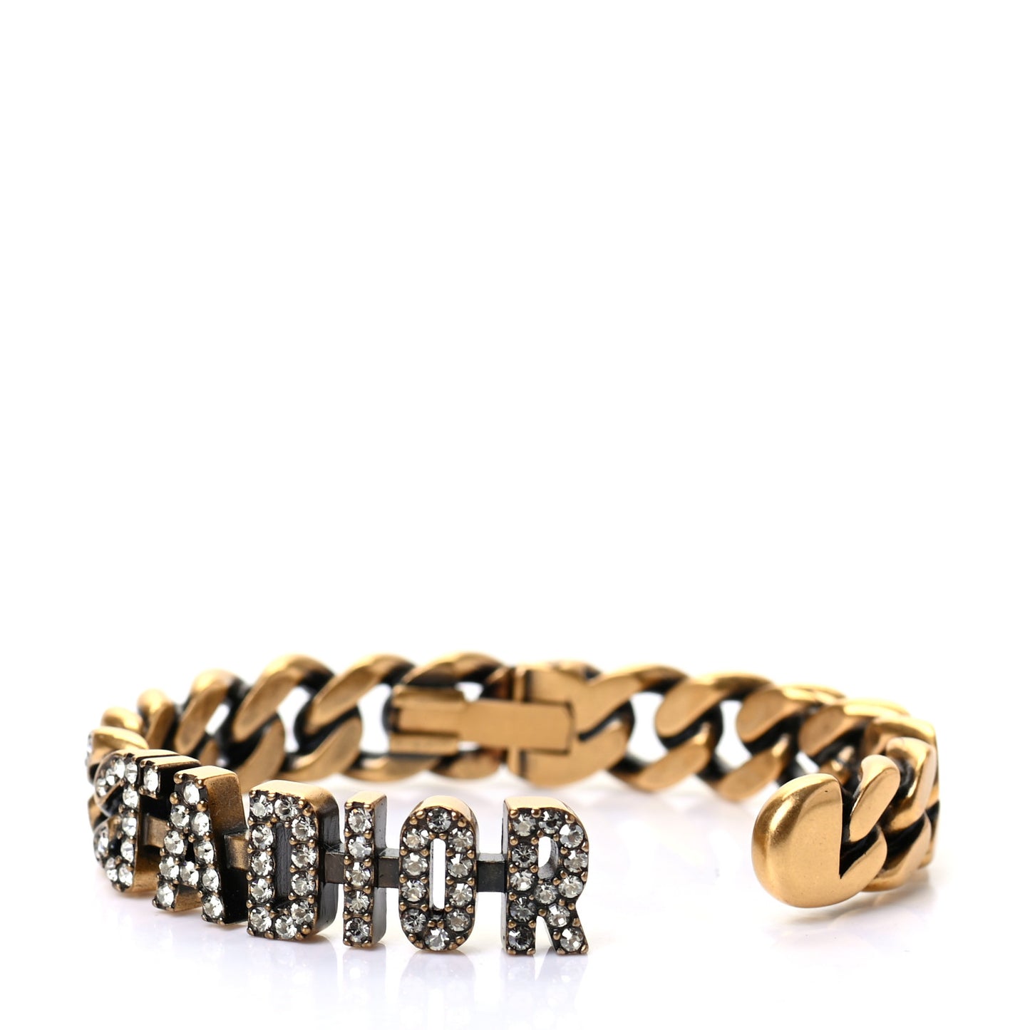 Metal Crystal J'Adior Chain Bracelet Gold