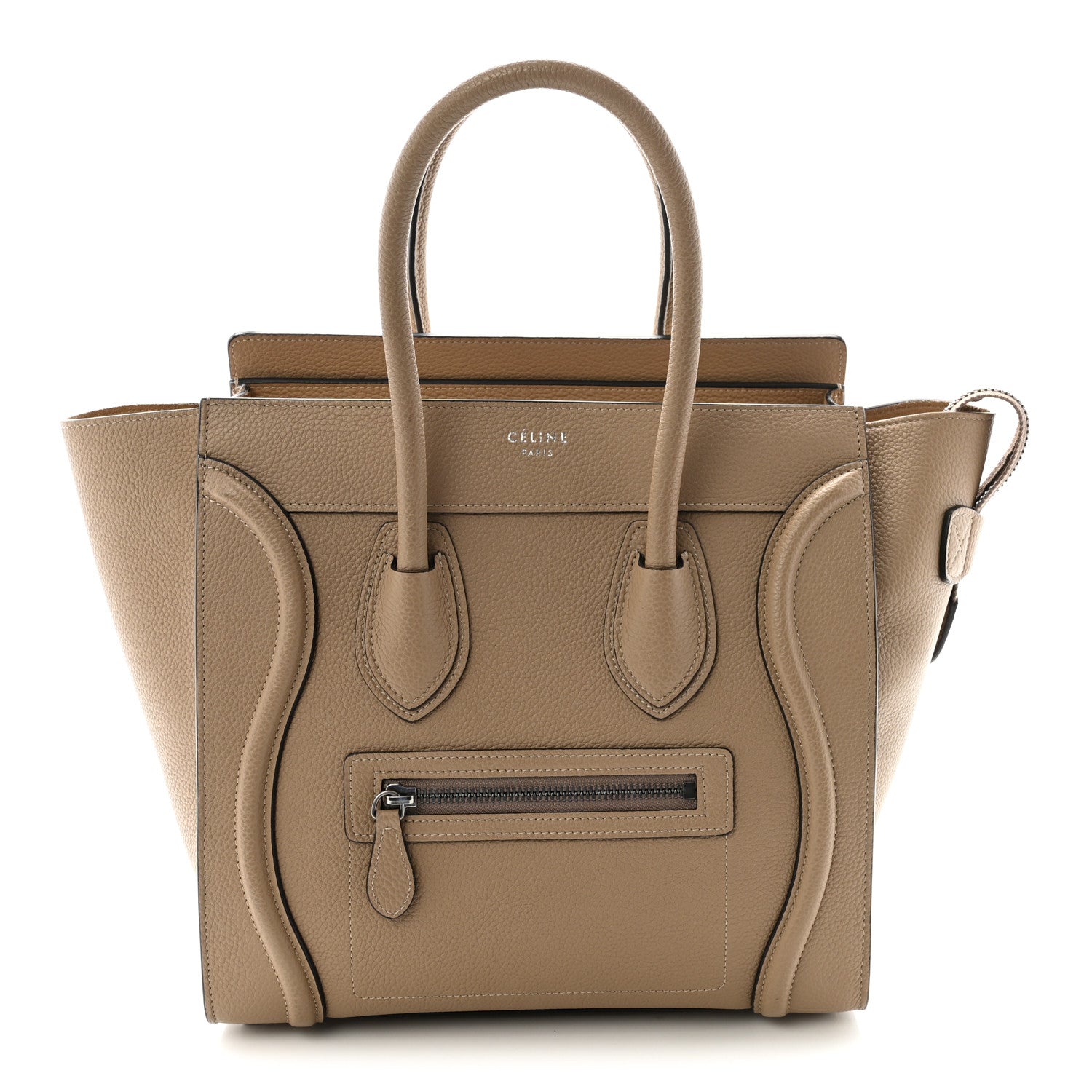 Celine Drummed Calfskin Micro Luggage Dune 1 of 9