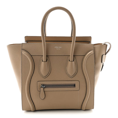 Celine Drummed Calfskin Micro Luggage Dune 1 of 9