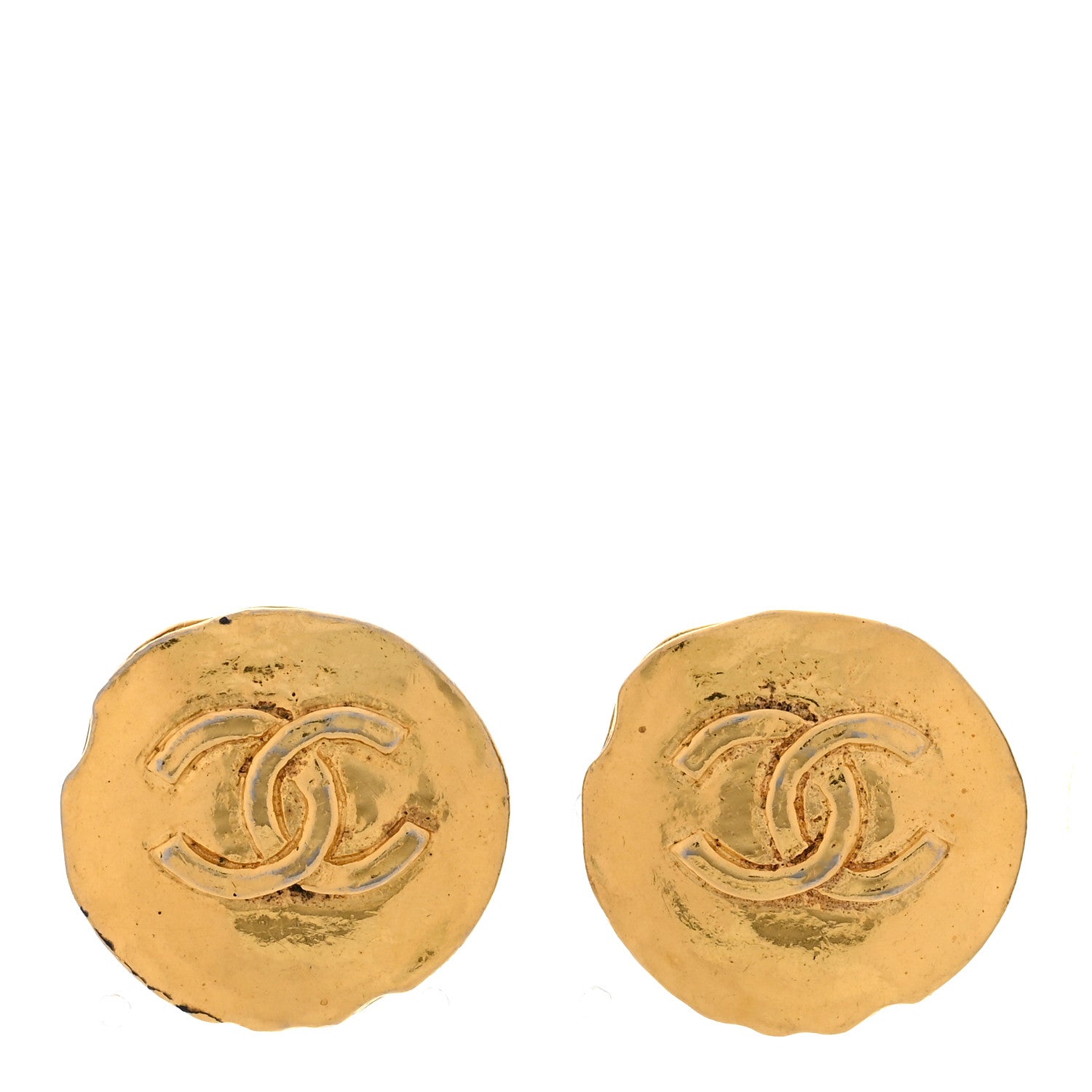 Chanel Round CC Clip On Earrings Gold 1 of 6
