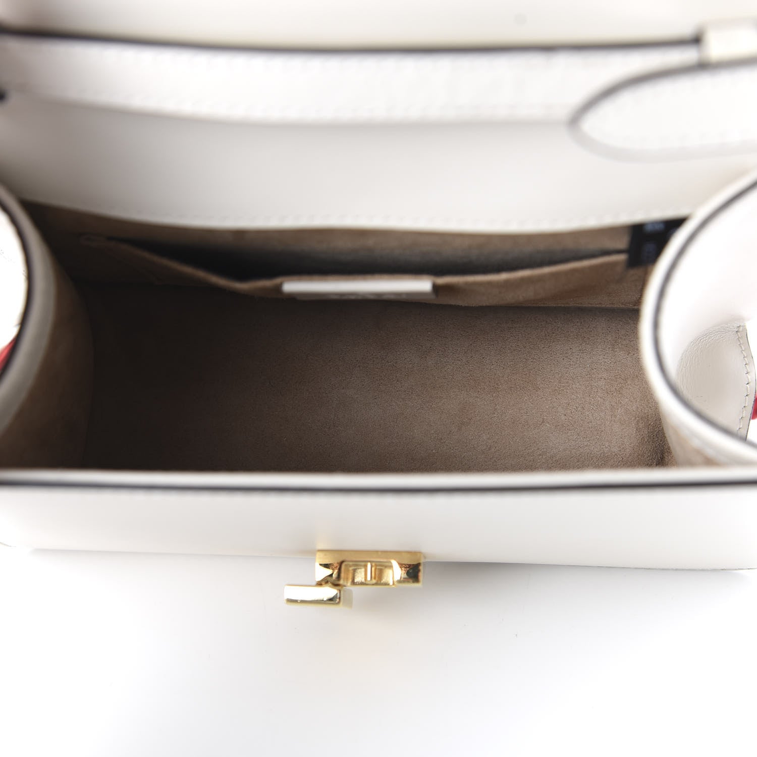 Gucci Calfskin Mini Sylvie Top Handle Bag White 5 of 10